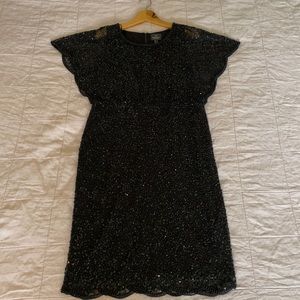 Black sequined party dress